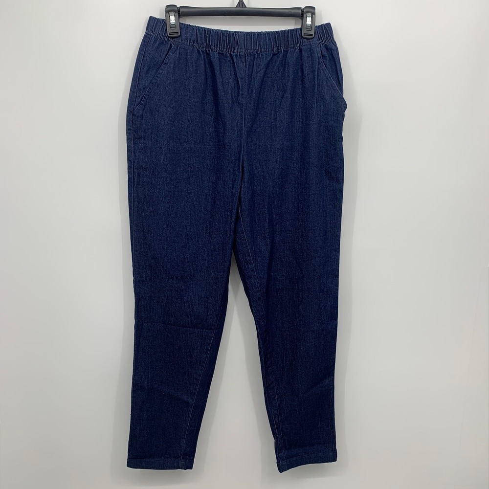 Turtle Bay Denim Pants Womens Medium Blue Excellent Pull On Elastic Waist Pocket